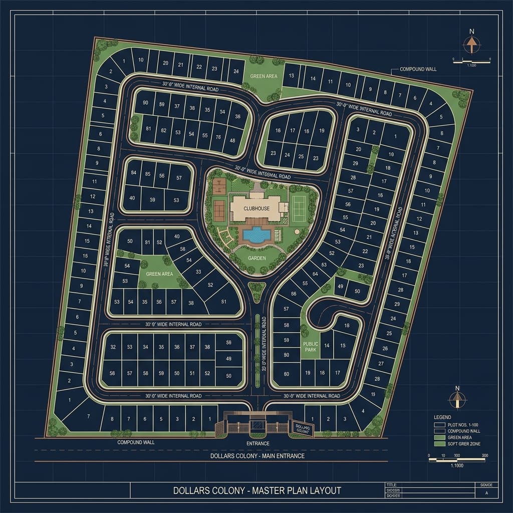 Dollars Colony master plan site layout plan for villa plots in Kundapura